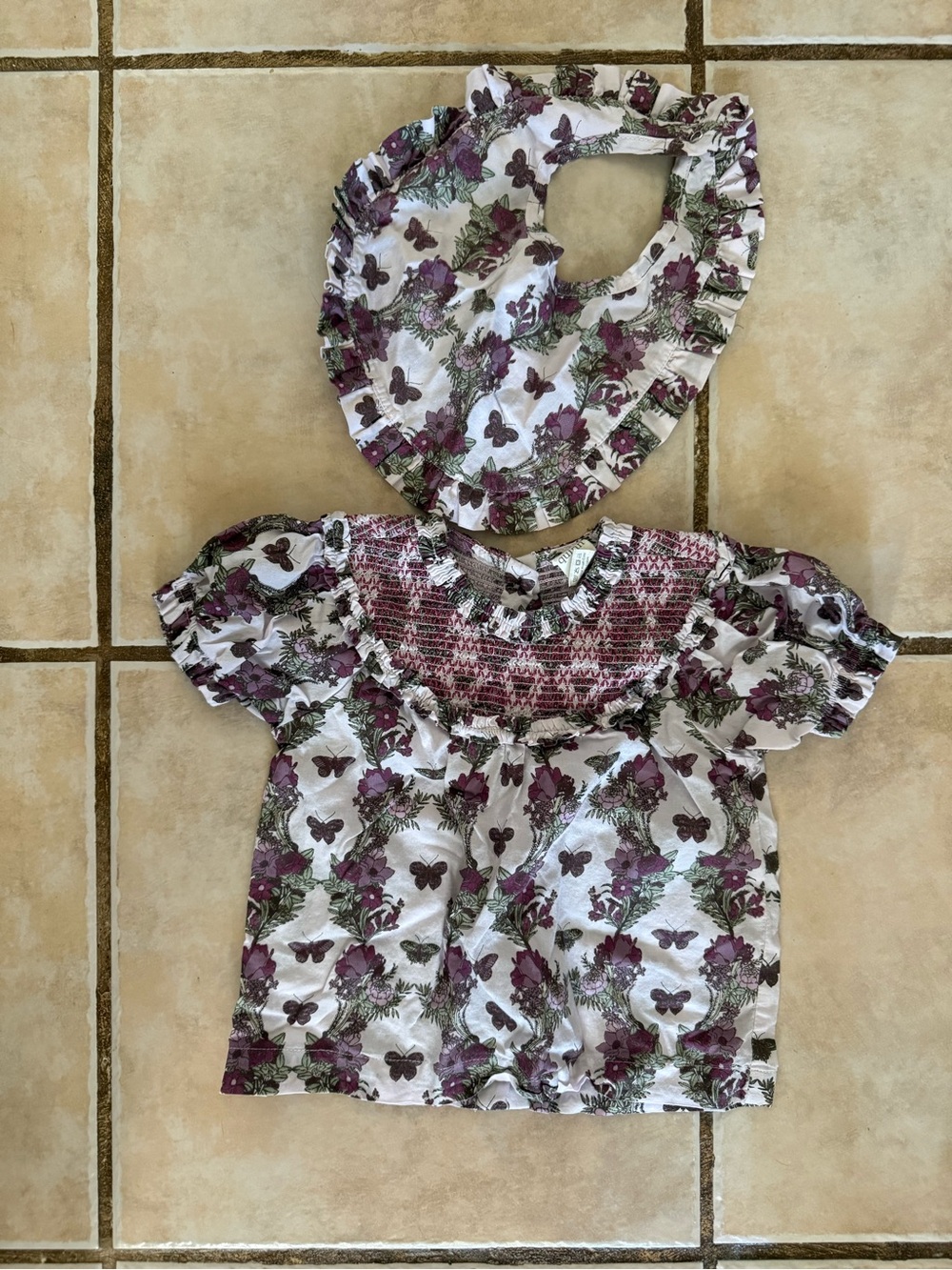 kate quinn Smocked Top with bib
